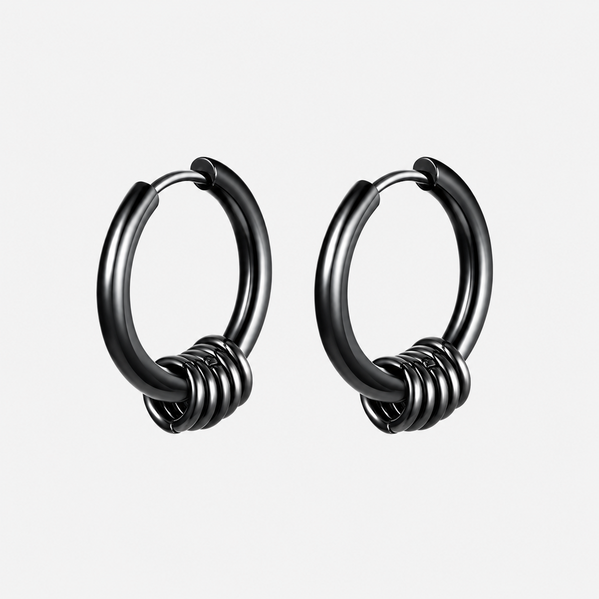 Rosary Hoops, black, packshot