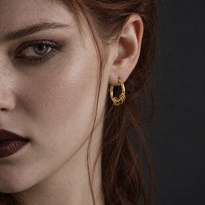 Rosary Hoops worn, gold
