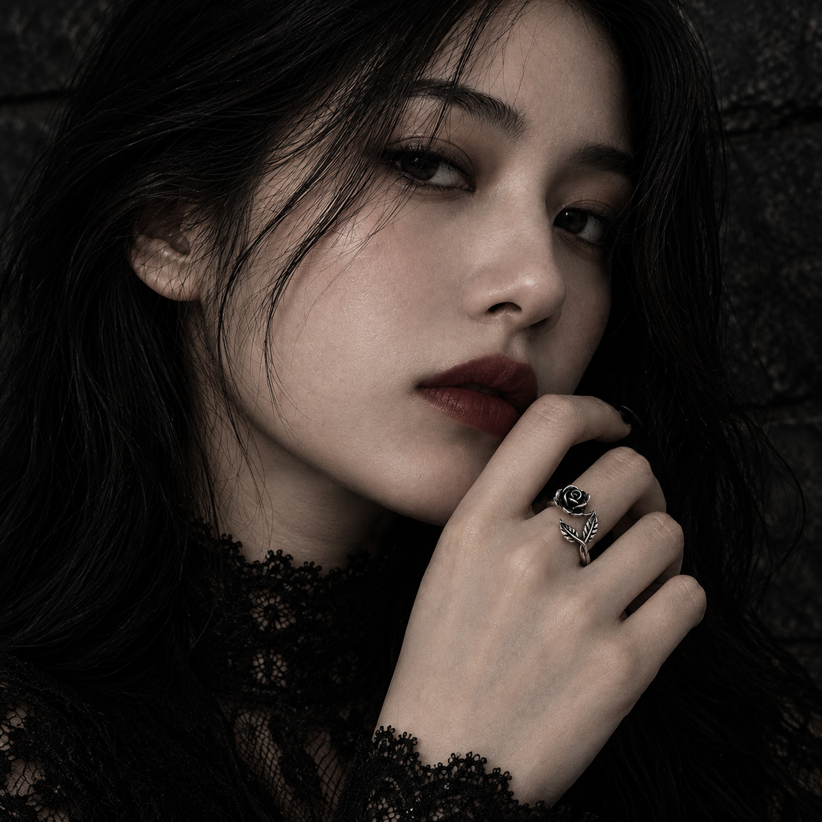 Night Bloom Rose Ring