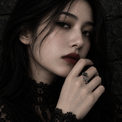 Night Bloom Rose Ring